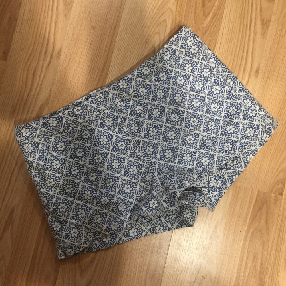Blue Patterned Shorts